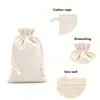 Cadeau Wrap 50pcs 100% coton sacs à cordon rustique coton mousseline sacs cadeaux de Noël faveurs de mariage sac sac d'emballage de bijoux accepter personnaliser 220913