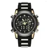 Нарученные часы Stryve Men's Fashion Sport Watches Мужчины кварцевые аналоговые цифровые светодиодные часы Человек Силиконовый военный водонепроницаемые часы Relogio