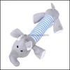 Dog Toys Chews Cute Pet Dog Cat Plush Squeak Sound Toys Funny Fleece Durability Chew Molar Toy Fit For All Pets Elephant Duck Pig Dr Dhw3T