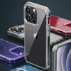 İPhone 14 Pro MaxShock geçirmez yumuşak tampon coque kapak kutuları için lüks kristal berraklığında kare anti-sönen telefon kutuları