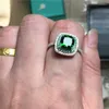 Обручальные кольца Женская мода настоящий серебряный цвет 3CT Зеленый циркон CZ Обручальный кольцо для ювелирных изделий для ювелирных изделий