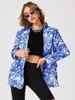 Women's Suits Blazers Vintage Letter Irregular Printing Blazer Women Jacket High Street Fashion Oversized Elegant Lady Coat American Stylish 220913