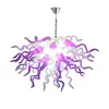 Kronleuchter aus mundgeblasenem Glas, moderne Hängelampen, Italien-Design, lila, weiße Farbe, LED-Lampen, Dale Chihuly Art-Leuchten, Lüster-Kronleuchter LR1483