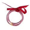 Bangle 5PCS IN ONE Fashion Jewelry Friendship Bowknot Glitter Powder Filled Jelly Tube Plastic Bracelet Set