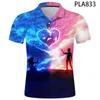 メンズポロスサマーホムラブ3Dプリントシャツメンファッションストリートウェアカジュアルロパデホンブレハラジュク半袖