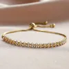 Bracelets de Tennis Zircon pour femmes brillant or simple couche CZ Bracelet à breloques déclaration bijoux de fête de mariage