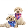 Hundkläder Dog Bandana American Independence Day husdjurstillbehör Små medium stor kattbandanas halsduk levererar 4: e jy drop leverans dho4l