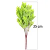 Vegetazione floreale finta 5 rami Piante artificiali verdi per arbusti da giardino Erba finta Foglie di eucalipto arancione Pianta finta per la decorazione del negozio di casa J220906