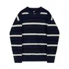 Mens Sweaters Pullovers Men Autumn Retro Striped Oversize Sweater Hip Pop Ulzzang Bf Unisex Knit Sweater Japanese Jumper Couples Tops D173 220914