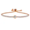 Top ingelegde kristal push-pull armband dames goud volle diamant enkele rij armband groothandel