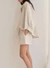 Kvinnors s￶mnkl￤der NHKDSASA Tv￥bit Set Women Home Suit Cotton Linen Shorts Set Vintage Boho Shirt High midja L￶st shorts Mujer Set 220913