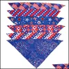 Hundkläder Dog Bandana American Independence Day husdjurstillbehör Små medium stor kattbandanas halsduk levererar 4: e jy drop leverans dho4l