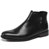 Boots First Layer Cowhide Chelsea Men's Leather New Autumn Winter Martin British Style Business Dress 220914