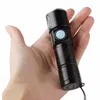 Oświetlenie mini przenośne ładowarki USB Torch na zewnątrz kemping lekkie wodoodporne lampa zoombowana rower 3 -Mode Handy Flash Light