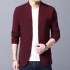 Mens suéteres camisola cardigan lã único breasted simples cor sólida estilo solto casaco de malha tamanho asiático m4xl 220914