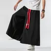 Calça masculina homens pernas largas mas masculino de algodão retro solto calças homem estilo chinês linho macho big stroth nepal manto 220914