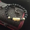 Strang reines Kupfer Pixiu Feng Shui Geschenk 8 mm Obsidian-Armband für Frauen Reichtum handgefertigter guter Glücks-Amulett-Schmuck