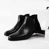 Boots First Layer Cowhide Chelsea Men's Leather New Autumn Winter Martin British Style Business Dress 220914