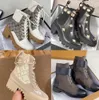 Women Designer Boots Martin Desert Boot Flamingos Love Arrow 100% Real Leather Medal Coarse Non-Slip Winter Shoes Size US5-11 NO 13