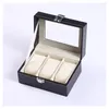 Uhrenboxen 3/6/10/20 Slots Black Box Tragbare Reise Leder Vitrine Organizer Glas Schmuck Aufbewahrung Großer Halter