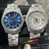 Дизайнерские часы пропускают Moissanite Watches Diamond Watch Diamonds Test Silver автоматическое движение 42 -мм водонепроницаемого нержавеющего набора сапфирового стекла O9OR