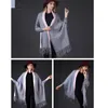 Écharpe Écharpe Hiver Long Wrap Châle Épais Chaud Coton Cachemire Laine Poncho Solide s Cape avec Manches 220914