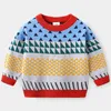 2021 Winter Nieuw 2 3 4 6 8 10 jaar kinderkleding knappe pullover met lange mouwen gebreide baby mixcolor trui voor kinderen jongen 0913