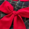 Flickans MA Baby 1-7y julflickor Röd klänning Kid Toddler Girl Plaid Bow Tulle Tutu Party Dresses Children Ny Year Xmas Costumes D01 0913