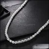 Kedjor pl￤terade Sier 20 tum 5mm Twisted Rope Chain Necklace For Women Man Fashion Wedding Charm Jewelry 236 W2 Drop Delivery 2021 Neck Dheh4