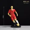 Decorative Objects Black and Red Figurines Football Soccer Players Ornaments Home Office Desktop