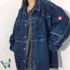 Herrenjacken Fashion Washed Blue Big Pocket Single Button Cav Empt Herren Jeansjacke T220914