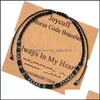 Urok bransolety ręcznie robione bransoletki kodu Morse'a w moim sercu miłośnik Bransoletka przyjaźni dla kobiet mężczyzn BFF Charm Chainry Obietnic Gif Dhje2