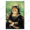 Possa de pintura de metal de gato preto de gato de gato engra￧ado Poster vintage Metal Tin Sign Retro Animais Placa Sinais de Pet Shop Home Wall Decor 20x30cm