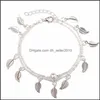 Bracelets de cheville Mode Bohème Femmes Feuille D'or Bracelets De Cheville Style Ethnique Lien Menton Bracelets Bijoux De Pied Pieds Nus Sandale Cadeaux Drop Livraison 202 Dhvnp