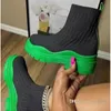 2022 Fall Women Sock Booties مصمم جديد سميث سميك غير رسمي أحذية واحدة منسوجة أحذية غير رسمية مرنة