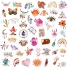 Gift Wrap 50pcs Aesthetic Bohemia Stickers For Notebooks Kscraft Stationery Laptop Vintage Sticker Scrapbooking Material Craft Supplies