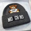 Mosc Hat Men and Women Winter Cute Bear Wool Hat Men Korean Edition Trend Lettera a maglia Pullover caldo
