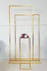 Feestdecoratie Shiny Gold Plint Tafel Bloemblaas Holder Holder Huwelijksbloem Boog Ballon Ballon Rack Stage achtergrondstoffen plank