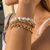 IMITAGEM IMITAGEM PARELA PARA PARA PARA PARA PARAGENSA LADILES BOHO GOLD METAL METAL CREANTE CRINAGEM CHINELHA BRACELETS MENINAS AMARES JOENS DE MODA