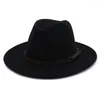 Bérets large bord boucle de ceinture chapeau d'hiver automne coupe-vent tout match feutre casquette accessoires de mode