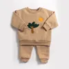 Giyim Setleri Erkek Bebek Giysileri Çocuklar Polar Top Kış Kalın Sıcak Büyüyen Kızlar Toddler Sweatshirt Jogger Pants 2pcsset Outifs 220915