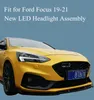 Car Daytime Running Light for Ford Focus LED Headlight Assembly 2019-2021 Dynamic Turn Signal High Beam Lens Auto Head Lamp