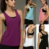 Kvinnors tankar Summer Women Sports Running Vest Workout Fitness Slim Jogging Woman Casual Tank Top Kvinnlig fast färgkläder Yoga Skjorta