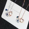 2019 Classic Evil Eye Colar Jewelry for Women Girls Jewelry Set Gift Silver Rose Gold 2Colors 925 Sterling Silver Plated292O