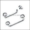 Jóias para sobrancelhas Jóias para sobrancelhas Corpo 1Pc G23 Titânio Fio Interno Cristal Gem Superfície Barbell Piercing Micro Dermal Anchor 1379 Dhvmd