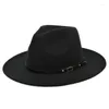 Boinas retro tophat cor de cowboy de cor sólida com cinto jazz simples ao ar livre para halloween natal coletando máscaras cosplay