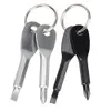 Keychains en peluche mini tournevis de pochet Kit d'outils d'extérieur en acier en acier inoxydable