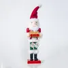 Christmas Santa Claus Nutcracker Wooden Snowman Figure Office Home Decoration