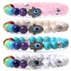 Natuurlijke chakra stenen kralen strengen fatima kwaadaardige bedelarmbanden mode zwart lava tijger eye turquoise amethist agaat kwarts armbanden kralen sieraden voor vrouwen