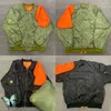Herrjackor Army Green Double Wear Patchwork Multifunktion Kan förvaras Flygning Herr Vändbar Bomber Vikkudde Kapital Jacket T220914